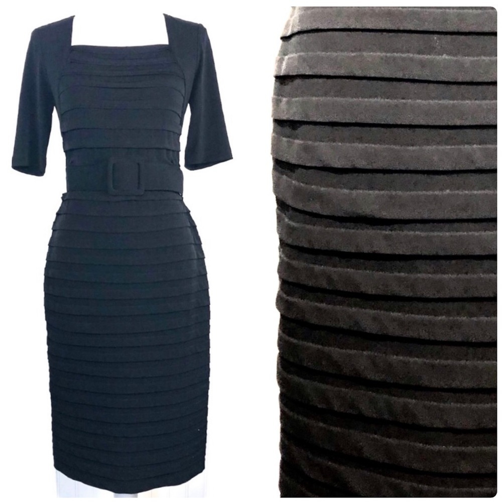 London Times black bandage midi dress 6​